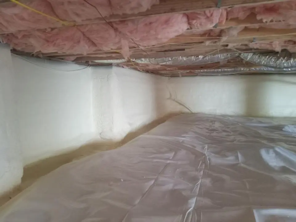 Crawl space encapsulation with closed-cell spray foam for Roof Waterproofing in Dayton
